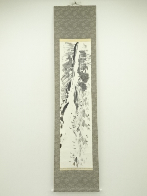 JAPANESE WALL HANGING SCROLL / HAND PAINTED / GREAT WATER FALL / ARTIST WORK